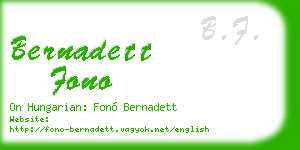 bernadett fono business card
