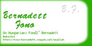 bernadett fono business card